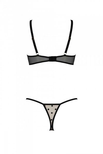 Еротичний комплект Passion MARINA SET WITH OPEN BRA, S/M, beige, відкриті чашки SO9733