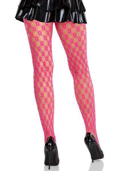 Колготки Leg Avenue Eyelet Net Tights Neon Pink One Size SX2755