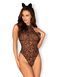 Эротический костюм леопарда Obsessive Leocatia teddy XXL, боди, обруч с ушками SO7714 фото 1