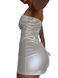 Мини-платье D&A, XS-S, white, nylon-lycra открытые плечи с молнией на всю длину SX1240 фото 4