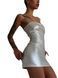 Мини-платье D&A, XS-S, white, nylon-lycra открытые плечи с молнией на всю длину SX1240 фото 3