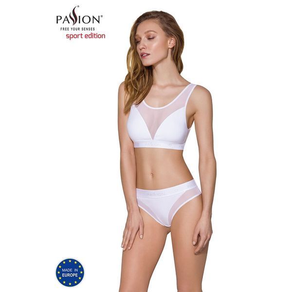 Топ с прозрачной вставкой Passion PS002 TOP L, white SO4203
