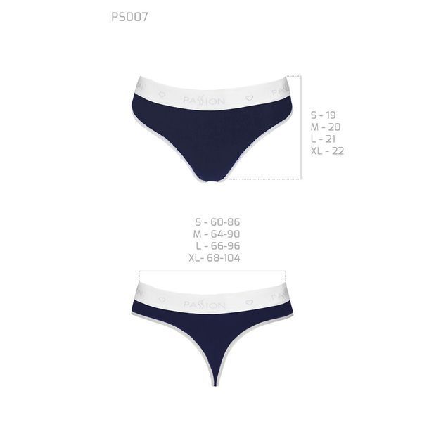 Спортивні трусики-стрінги Passion PS007 PANTIES S, navy blue SO4253