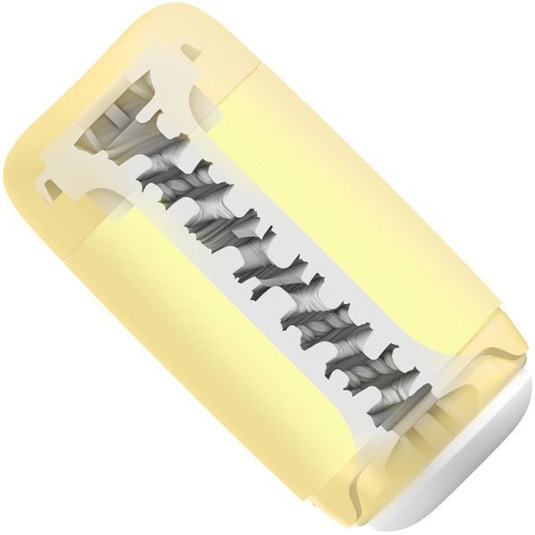 Мастурбатор TENGA PUFFY Custard Yellow, ультрамягкий материал, многоразовый, сквозной SX1328