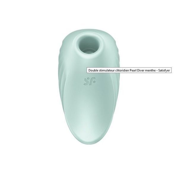 Вакуумний кліторальний стимулятор із вібрацією Satisfyer Pearl Diver Mint SO6077