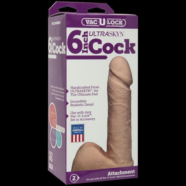 Фалоімітатор Doc Johnson Vac-U-Lock - 6 Inch ULTRASKYN Cock White, діаметр 4,3 см SO1560