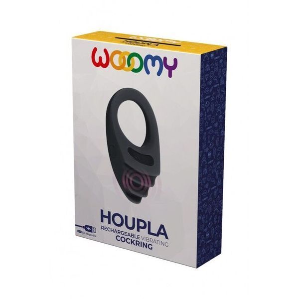 Эрекционное виброкольцо Wooomy Houpla, 10 режимов вибрации, диаметр 3 см SO7439
