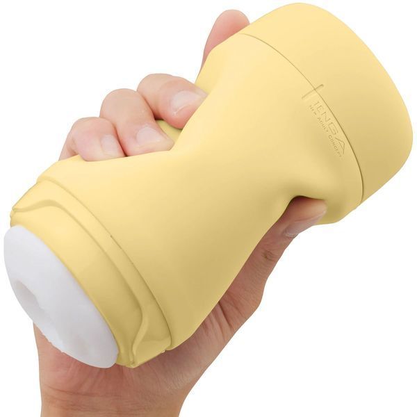Мастурбатор TENGA PUFFY Custard Yellow, ультрамягкий материал, многоразовый, сквозной SX1328