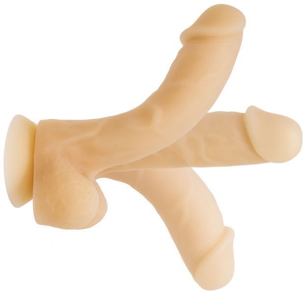 Фалоімітатор із пам&rsquo;яттю форми, на присосці ADDICTION &mdash; DAVID 8&Prime; Silicone Dong, віброкуля в подаруно SO5578