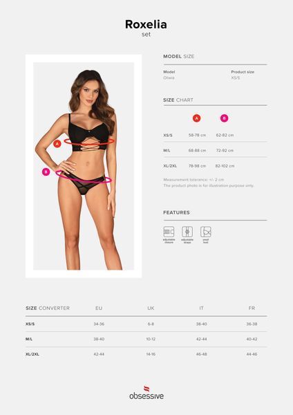 Комплект белья  Obsessive Roxelia 2-pcs set XL/2XL SO9070