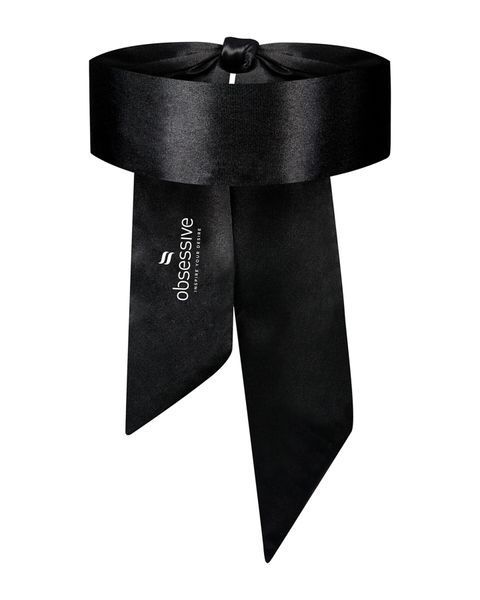 Атласна пов&rsquo;язка маска Obsessive Blindfold black One size, чорна SO7300