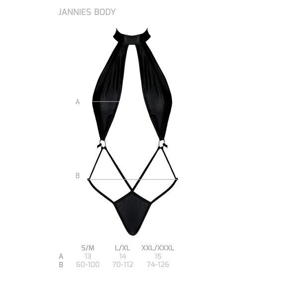 Боді-халтер з екошкіри Passion JANNIES BODY XXL/XXXL black SO8444