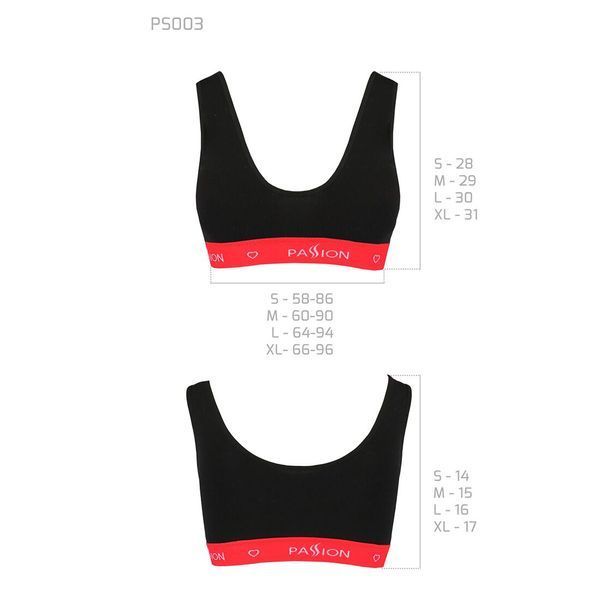 Спортивний топ на широких бретелях Passion PS003 TOP M, black SO4212