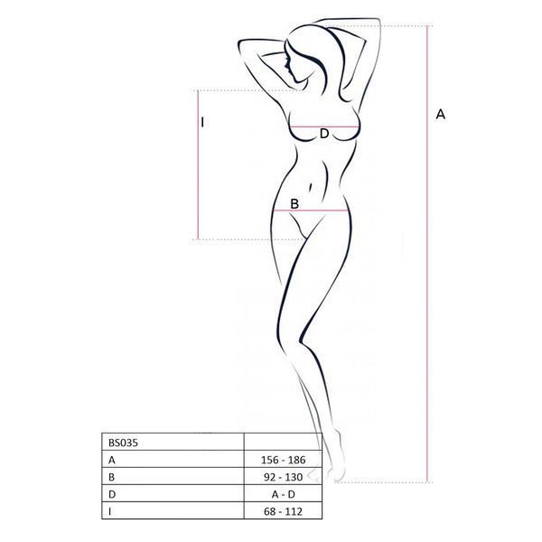 Бодистокинг Passion BS035 red, боди, имитация топа и трусиков PBS035R
