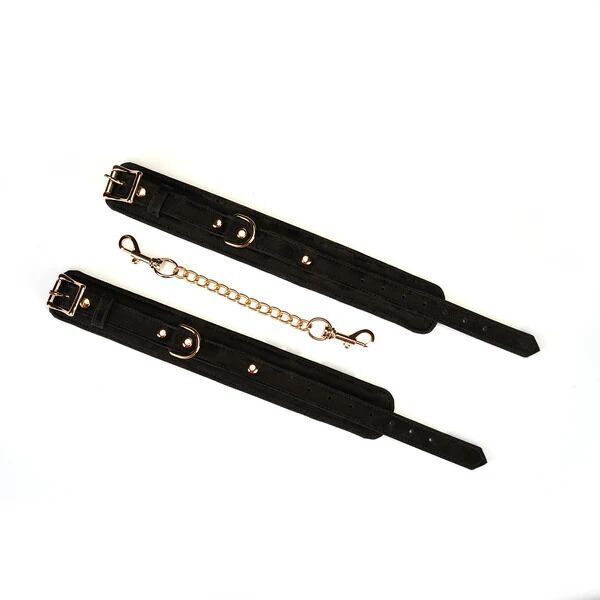 Поножі Liebe Seele Boudoir Amor Ankle Cuffs Black, знімний з&rsquo;єднувальний ланцюжок SX1670
