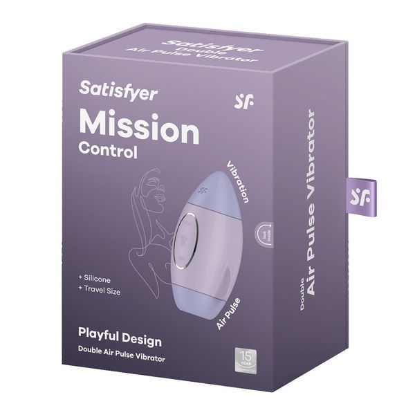 Вакуумний стимулятор з вібрацією Satisfyer Mission Control Violet, 2 незалежні мотори SO8970