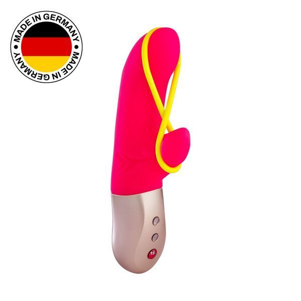 Мини вибратор-кролик со стимулирующей лентой Fun Factory AMORINO pink/neon yellow, лента съемная SX0946
