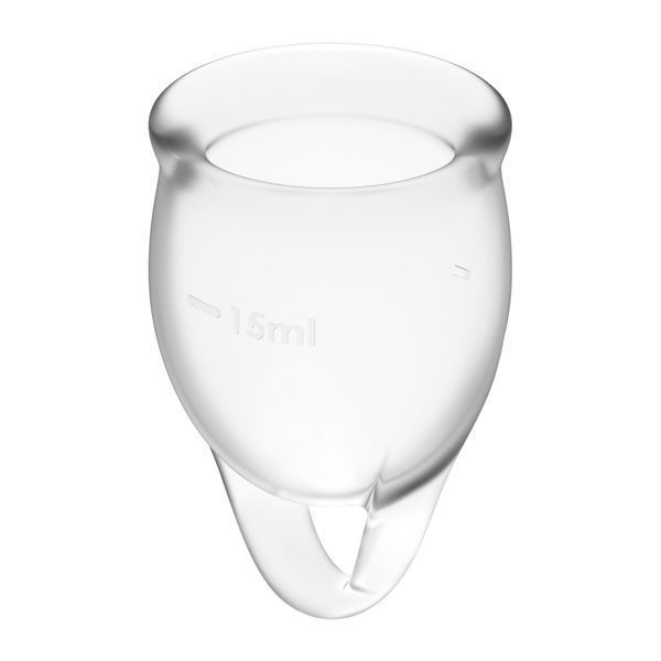 Набор менструальных чаш Satisfyer Feel Confident (Transparent), 15мл и 20мл, мешочек для хранения SO7791