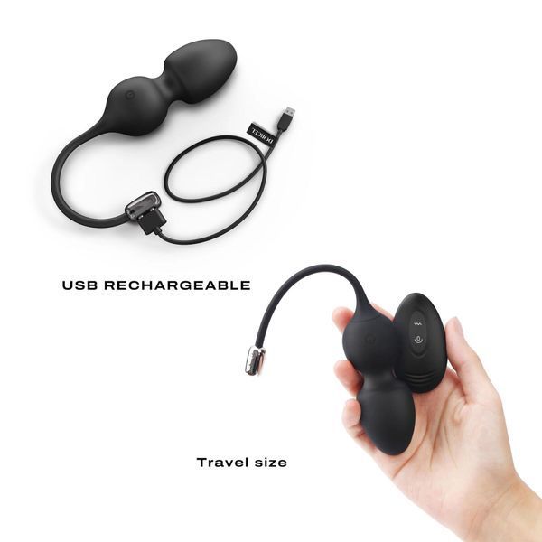 Вагинальные шарики Dorcel LOVE BALLS BLACK, вибрации и движения внутреннего шарика, пульт ДУ SO7389