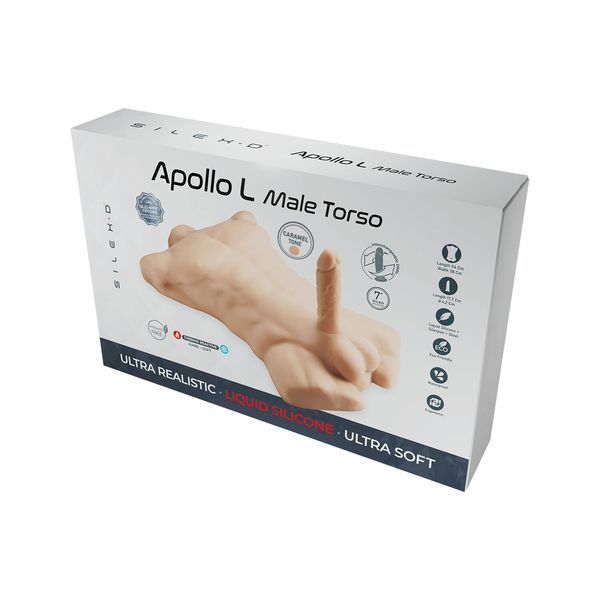Торс с фаллоимитатором на присоске SilexD Apollo L Male Torso Caramel SX0814