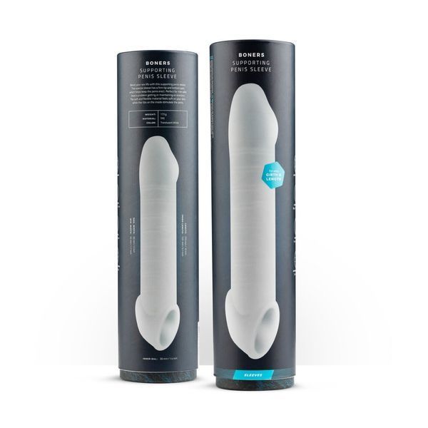 Насадка на член Boners Supporting Penis Sleeve, +5 см к длине, отверстие для яичек SO8871