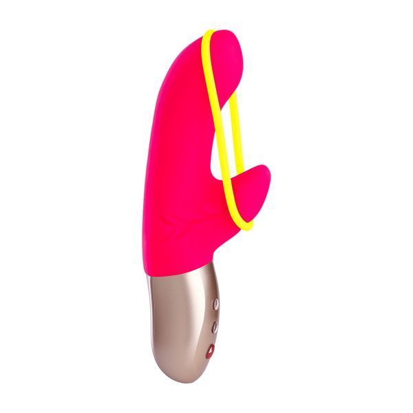 Мини вибратор-кролик со стимулирующей лентой Fun Factory AMORINO pink/neon yellow, лента съемная SX0946