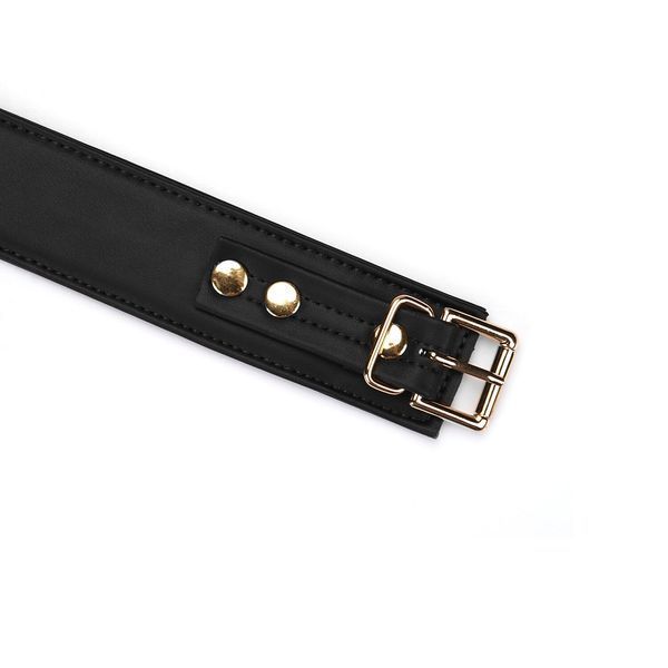 Нашийник з повідцем Liebe Seele Black Organosilicon Collar with Leash, екошкіра SO9484