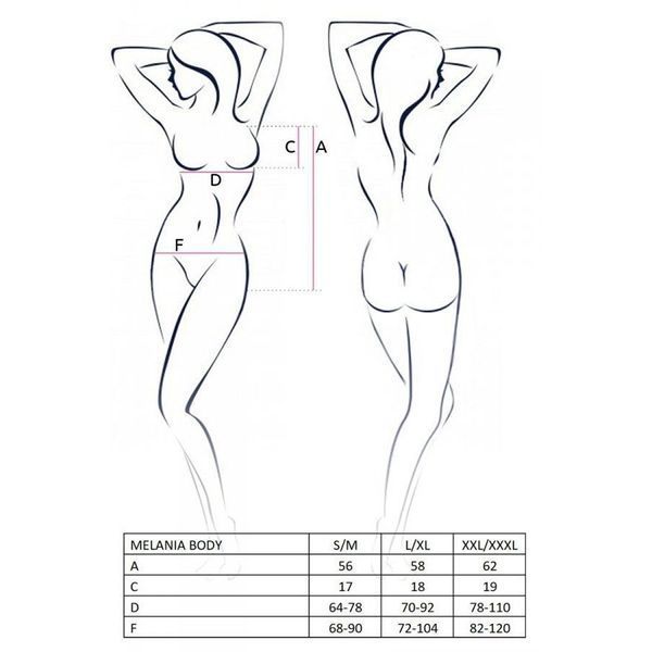 Боди Passion MELANIA BODY XXL/XXXL, black EL16303