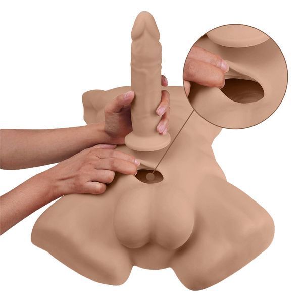 Торс с фаллоимитатором на присоске SilexD Apollo L Male Torso Caramel SX0814
