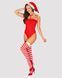 Эротический новогодний костюм в стиле Санта-Клауса Боди Obsessive Kissmas teddy red L/XL SX1153 фото 1