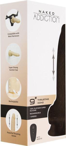 Фаллоимитатор с пульсацией Naked ADDICTION Dominic 9&Prime; Vanilla, пульт ДУ, диаметр 4,2 см SO5588