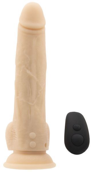 Фаллоимитатор с пульсацией Naked ADDICTION Dominic 9&Prime; Vanilla, пульт ДУ, диаметр 4,2 см SO5588