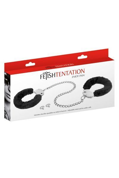 Поножі Fetish Tentation Adjustable metal and fur ankle cuffs SX1088