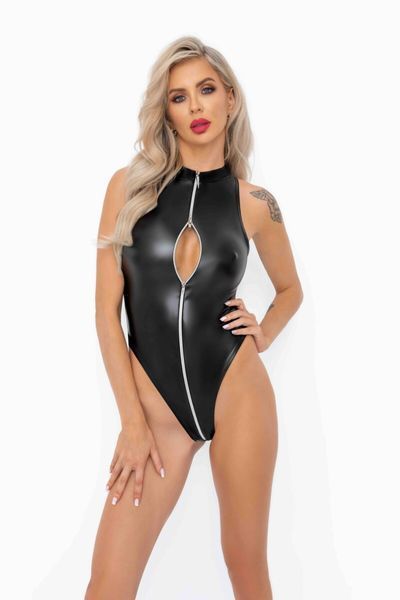 Боді з мокрим ефектом Noir Handmade F294 Powerwetlook bodysuit with front zipper, 3XL SX0200