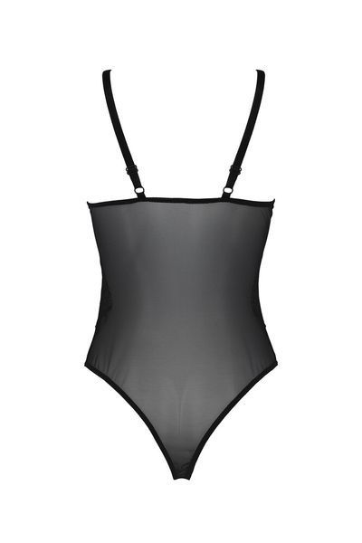 Боді Passion KERRIA BODY black, S/M, з високими вирізами та верхом балконет SX0486