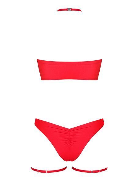 Комплект белья Obsessive Kissmas Set S/M бюстгальтер, трусики, чокер, подвязки SX1154