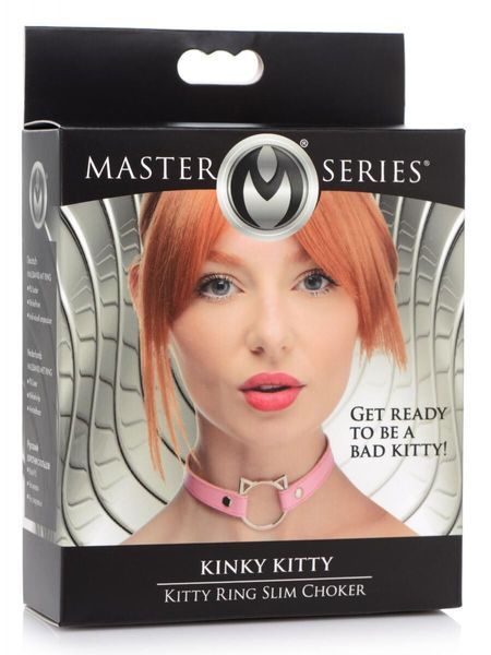 Чокер Master Series Kinky Kitty Ring Slim Choker - Pink SX1185