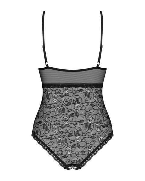 Кружевное боди с доступом Obsessive 818-TED-1 teddy M/L, черное SO9021