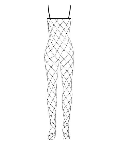 Бодистокинг с крупной ячейкой и открытой грудью Obsessive Bodystocking N102 S/M/L, черный SO7251