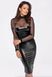 Сукня Noir Handmade F310 Sublime, XL, black, міді, мокрий ефект, верх &mdash; сітка, довгий рукав SX0300 фото 1
