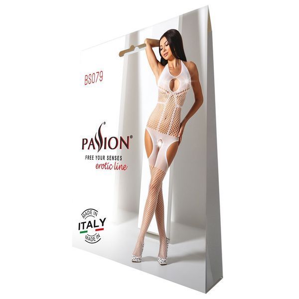 Бодістокінг з імітацією панчох Passion BS079 white SO4728