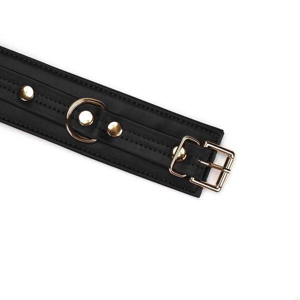 Наручники з ланцюжком Liebe Seele Black Organosilicon Wrist Cuff, екошкіра SO9485
