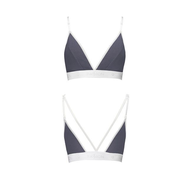 Спортивний топ з подвійними бретелями Passion PS007 TOP L, dark grey SO4263