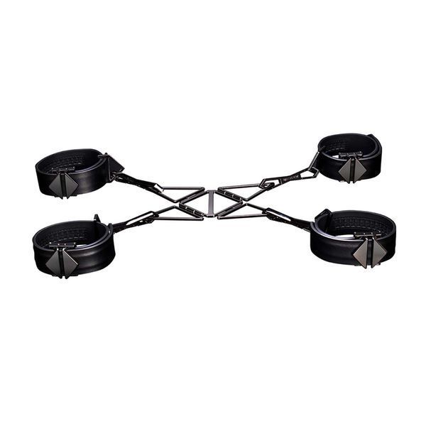Набір фіксаторів для рук та ніг LOCKINK Hogtie Set, чорний, ремені з натуральної шкіри SX0841