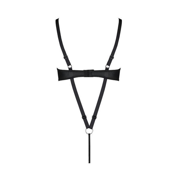 Боді з екошкіри Passion CELIN BODY L/XL, black, з доступом, відкритий SO6403