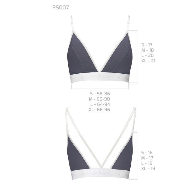 Спортивний топ з подвійними бретелями Passion PS007 TOP L, dark grey SO4263