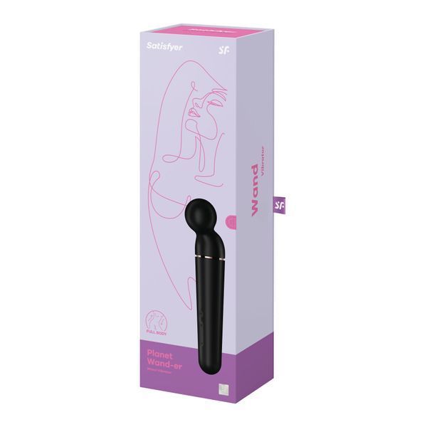 Вібромасажер Satisfyer Planet Wand-er Black/Rosegold, дуже потужний, бездротовий SO8782