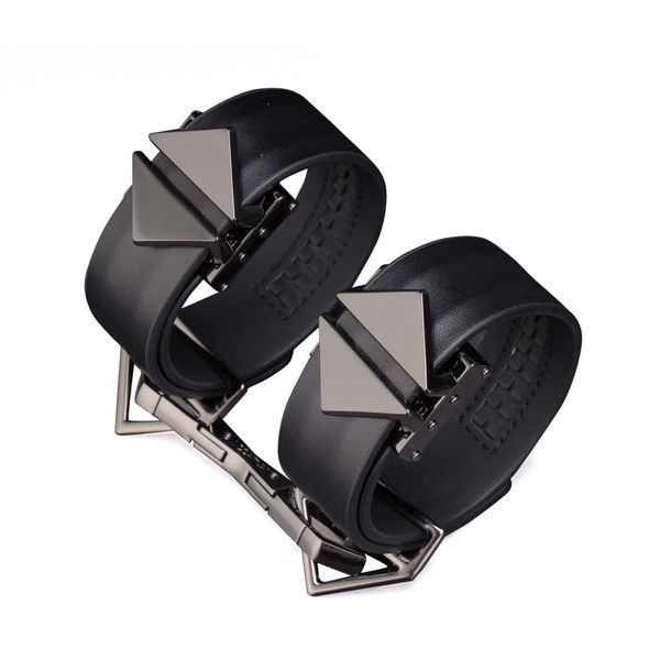 Набір фіксаторів для рук та ніг LOCKINK Hogtie Set, чорний, ремені з натуральної шкіри SX0841