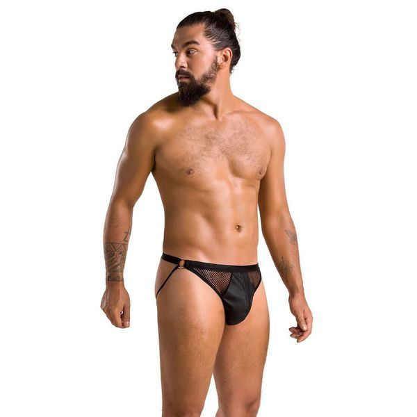 Чоловічі відкриті сліпи Passion 034 OPEN LUKE XXL/XXXL Black, екошкіра SO7575