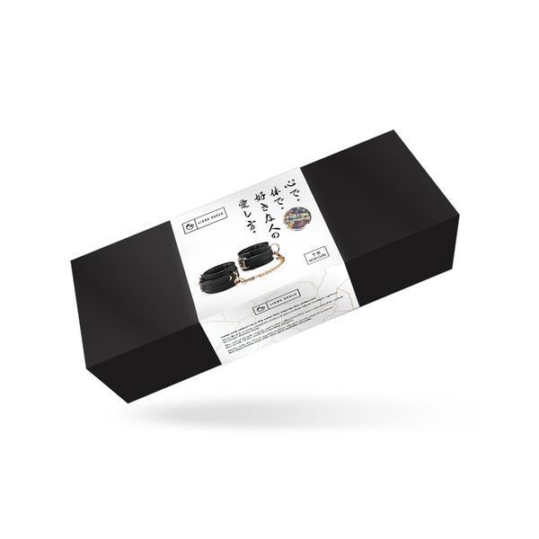 Наручники з ланцюжком Liebe Seele Black Organosilicon Wrist Cuff, екошкіра SO9485